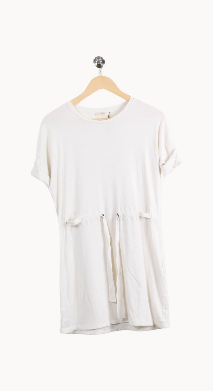 Robe T-shirt Blanche - Taille XS/34 de la marque Sessùn | PARAD45046 - Vendu par Paradigme - Image 2