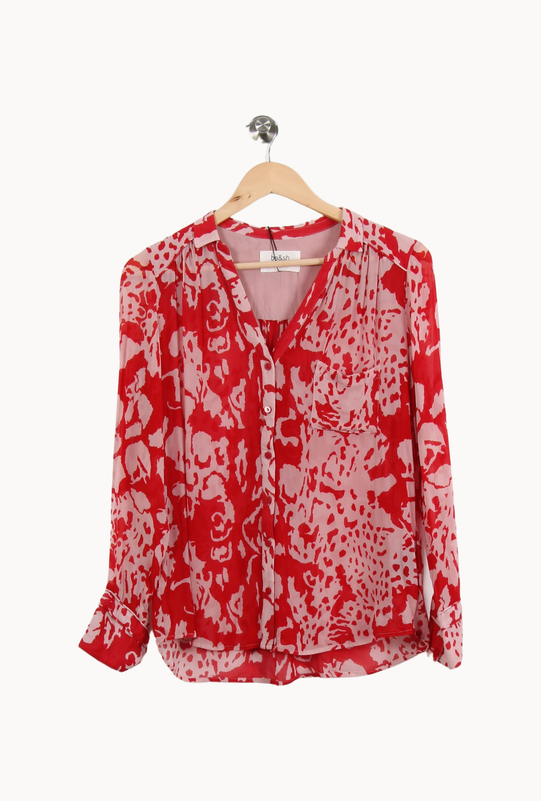 Chemise Rouge et Blanche - Taille S/36 de la marque ba&sh | PARAD52066 - Vendu par Paradigme - Image 2