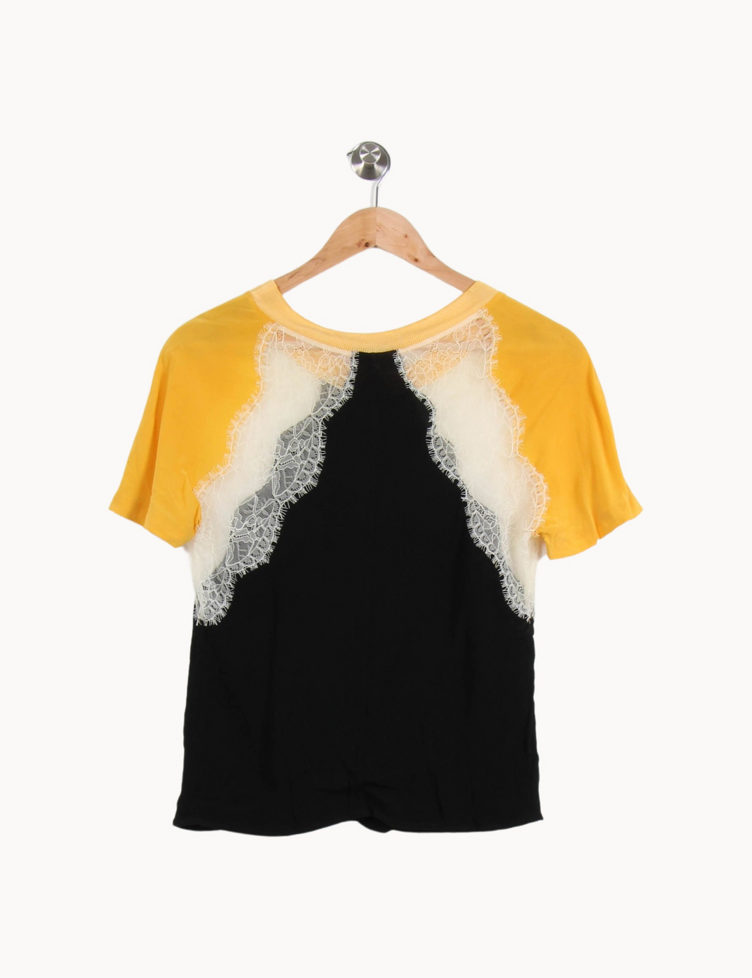 T-shirt Noir Jaune et Blanc - Taille S/36 de la marque Sandro | PARAD53464 - Vendu par Paradigme - Image 4
