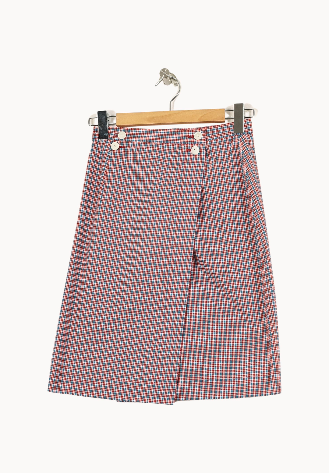 Jupe Portefeuille Rouge et Bleu - Taille S/36 de la marque Ines de la Fressange Paris | PARAD69042 - Vendu par Paradigme - Image 2