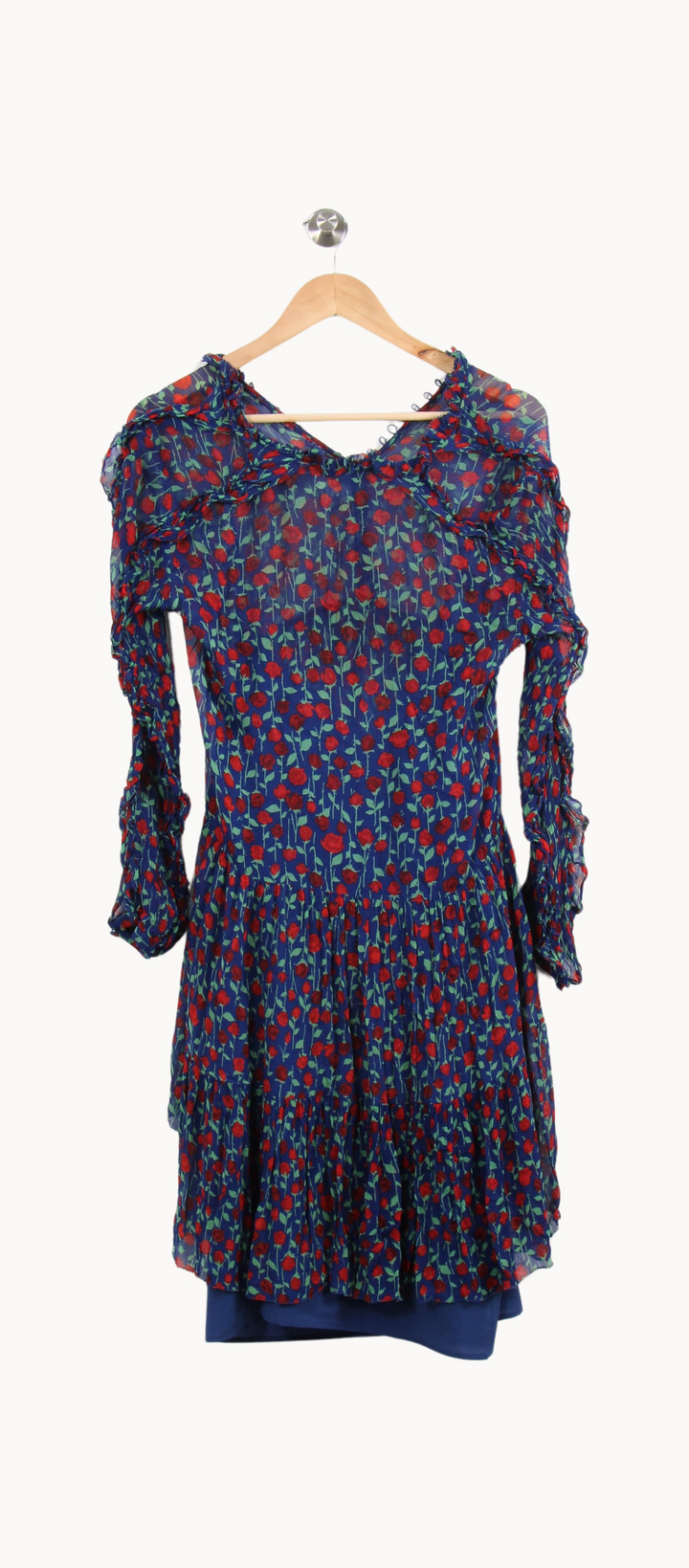 Robe Fleurie Bleue et Rouge - Taille M/38 de la marque The Kooples | PARAD64190 - Vendu par Paradigme - Image 4