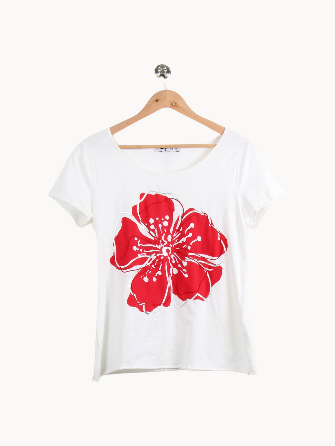 Tee-shirt Blanc et Rouge - Taille M/38 de la marque Marina Rinaldi | PARAD44711 - Vendu par Paradigme - Image 2