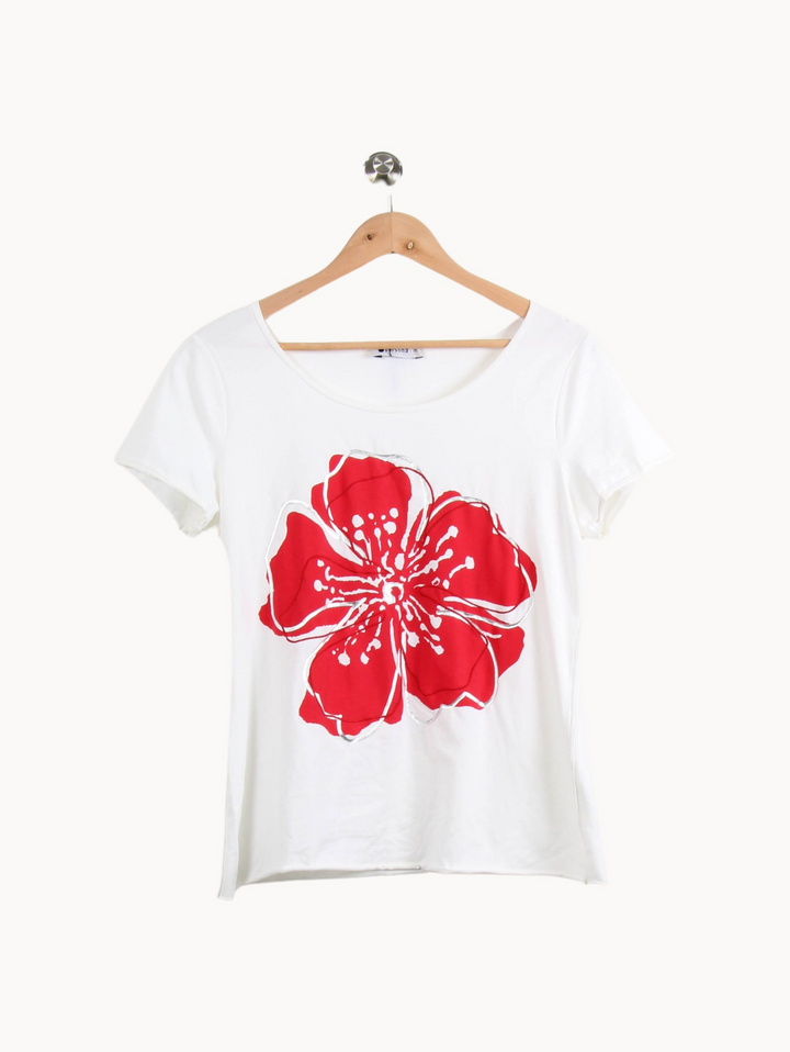 Tee-shirt Blanc et Rouge - Taille M/38 de la marque Marina Rinaldi | PARAD44711 - Vendu par Paradigme - Image 2
