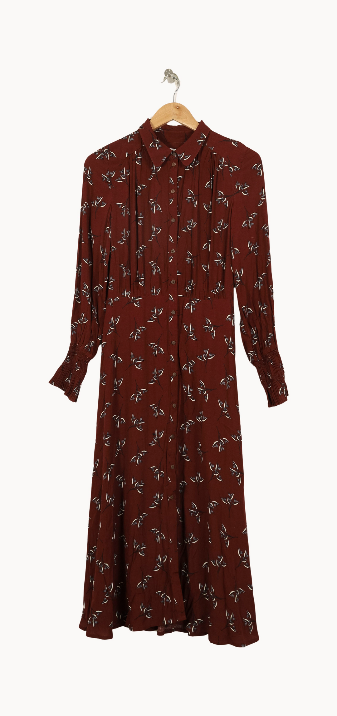 Robe Chemisier Longue Bordeaux - Taille S/36 de la marque ba&sh | PARAD45064 - Vendu par Paradigme - Image 2