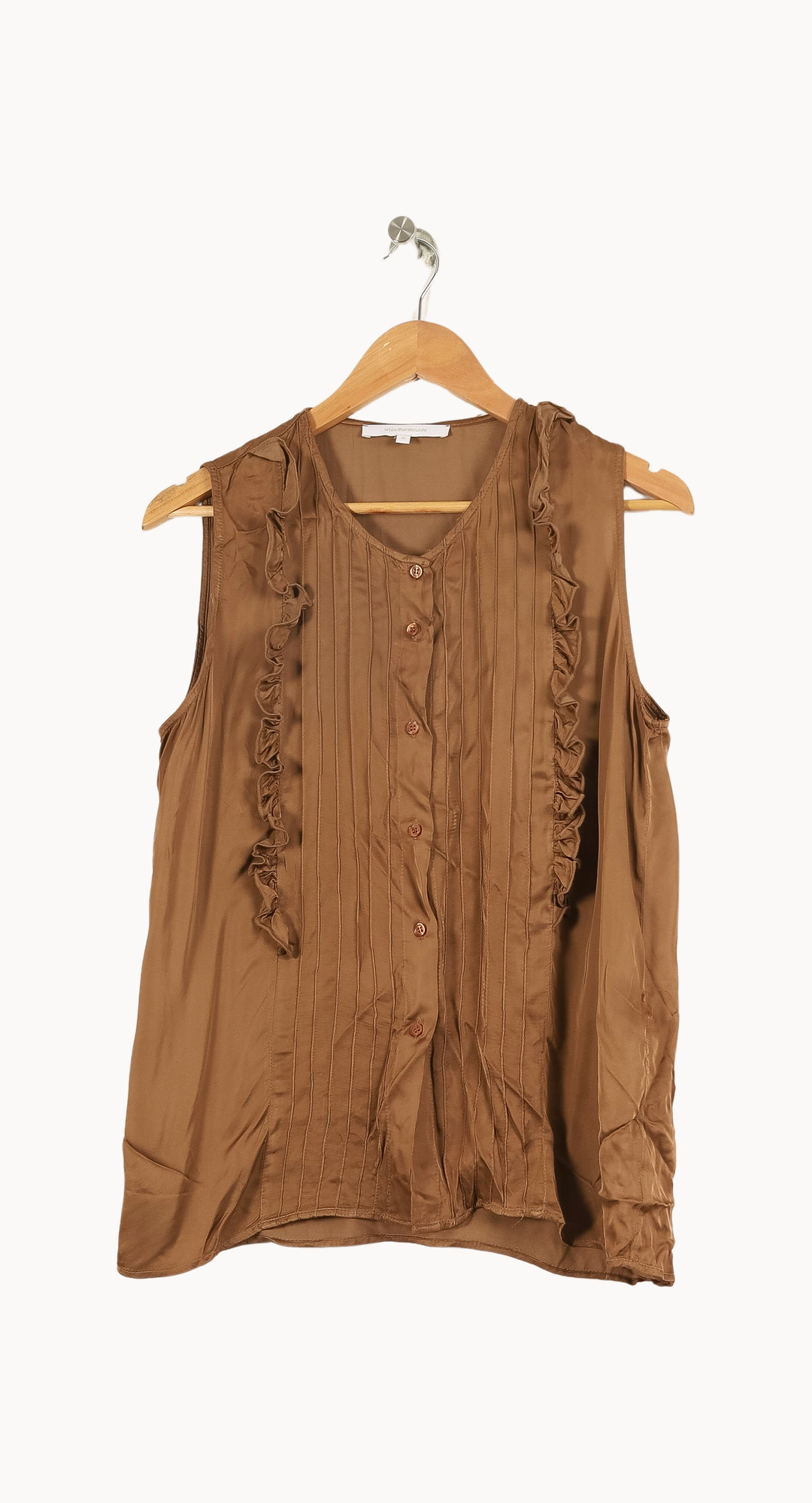 Blouse Sans Manches Marron - Taille XL/42 de la marque La Fée Maraboutée | PARAD50763 - Vendu par Paradigme - Image 2