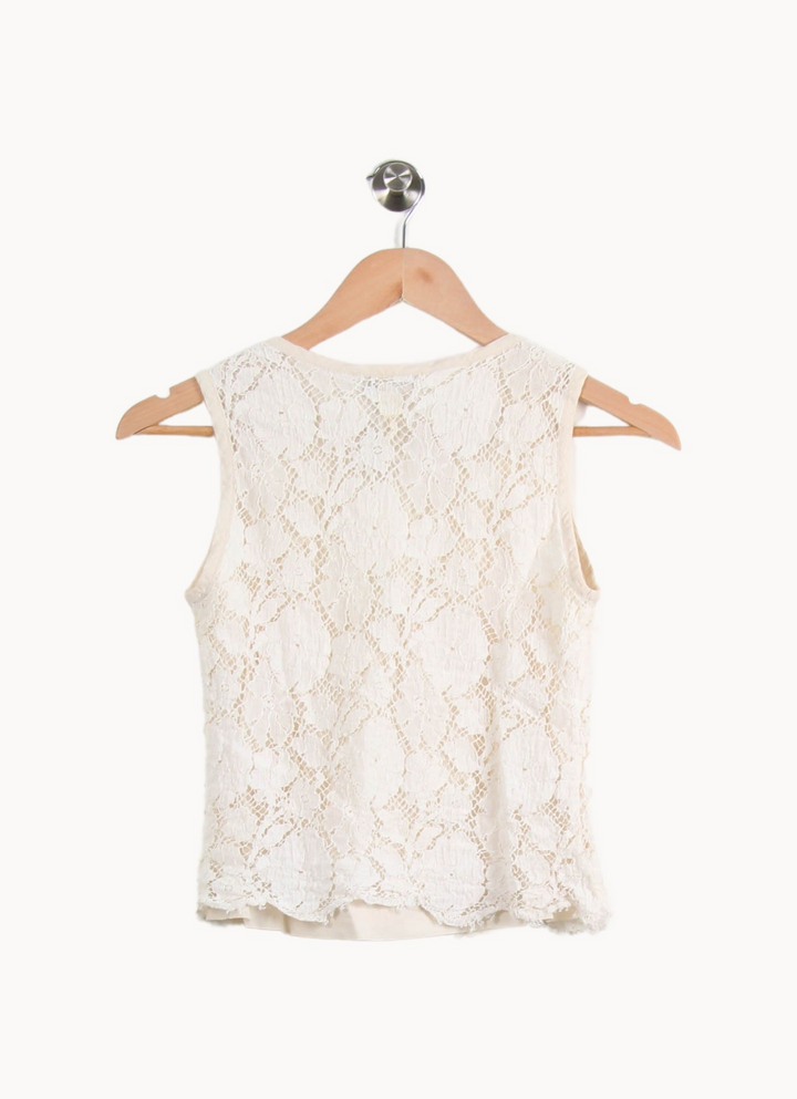Top Sans Manches Beige - Taille S/36 de la marque Sandro | PARAD44850 - Vendu par Paradigme - Image 4