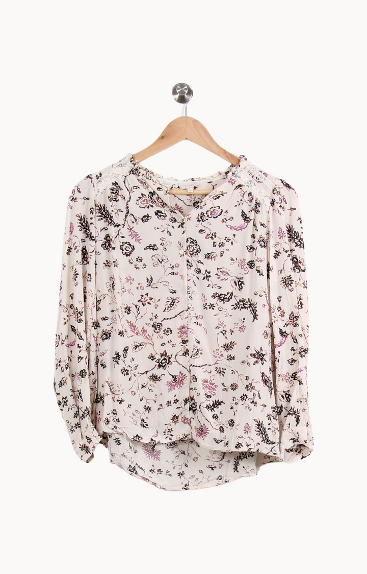 Blouse Fleurie Blanche et Noire - Taille S/36 de la marque Pablo | PARAD55381 - Vendu par Paradigme - Image 2