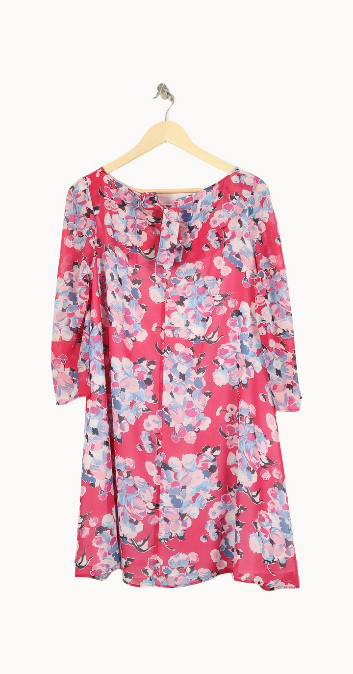 Robe Fleurie Rose et Bleu - Taille S/36 de la marque Claudie Pierlot | PLY1213 - Vendu par Paradigme - Image 4