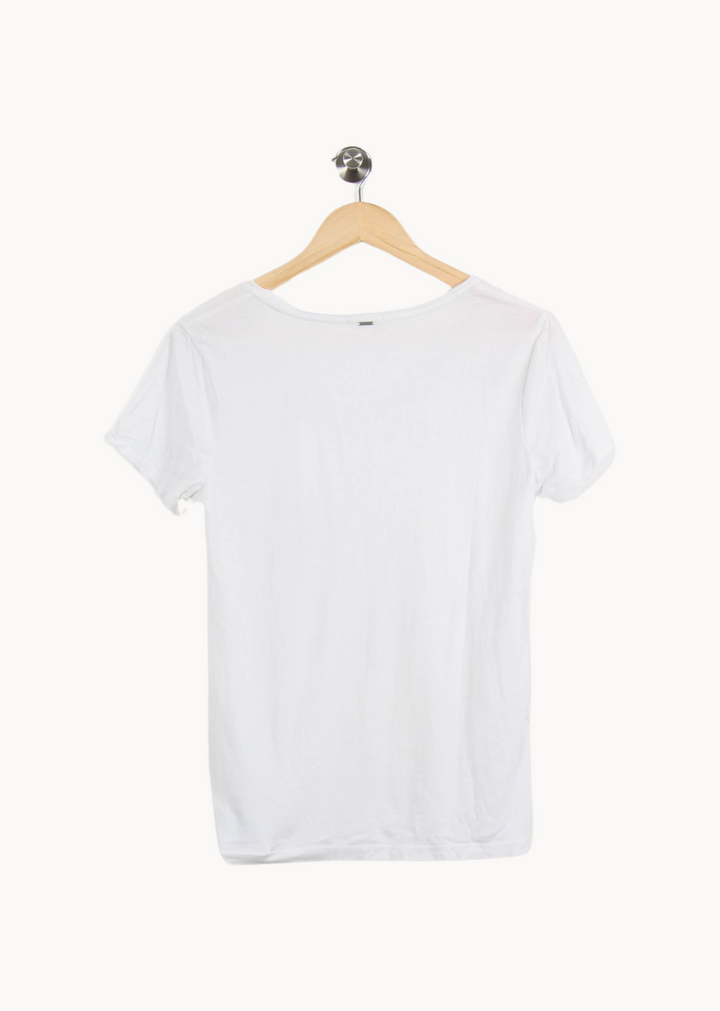 Tee-shirt Blanc - Taille M/38 de la marque IKKS | PARAD52873 - Vendu par Paradigme - Image 4