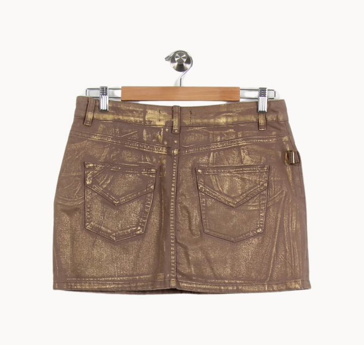 Jupe Courte Marron et Doré - Taille L/40 de la marque Zadig&Voltaire | PARAD46180 - Vendu par Paradigme - Image 4