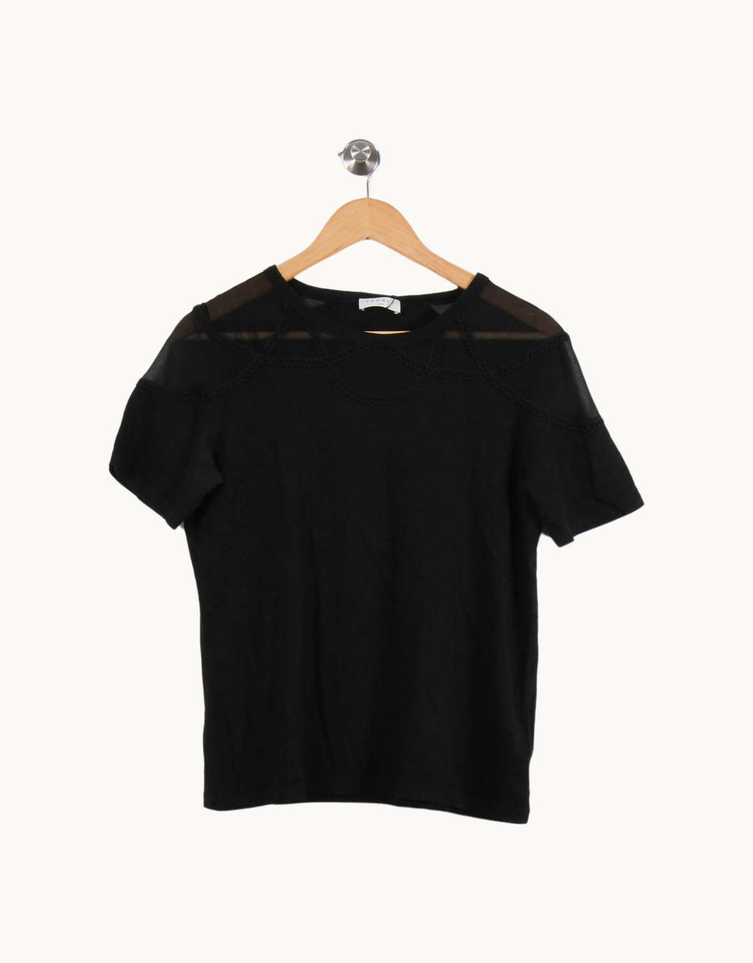 Tee-shirt Noir - Taille M/38 de la marque Sandro | PARAD52111 - Vendu par Paradigme - Image 2