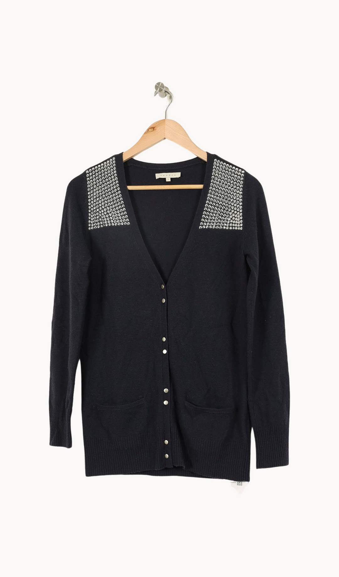 Cardigan Noir - Taille S/36 de la marque Sandro | PARAD50088 - Vendu par Paradigme - Image 2