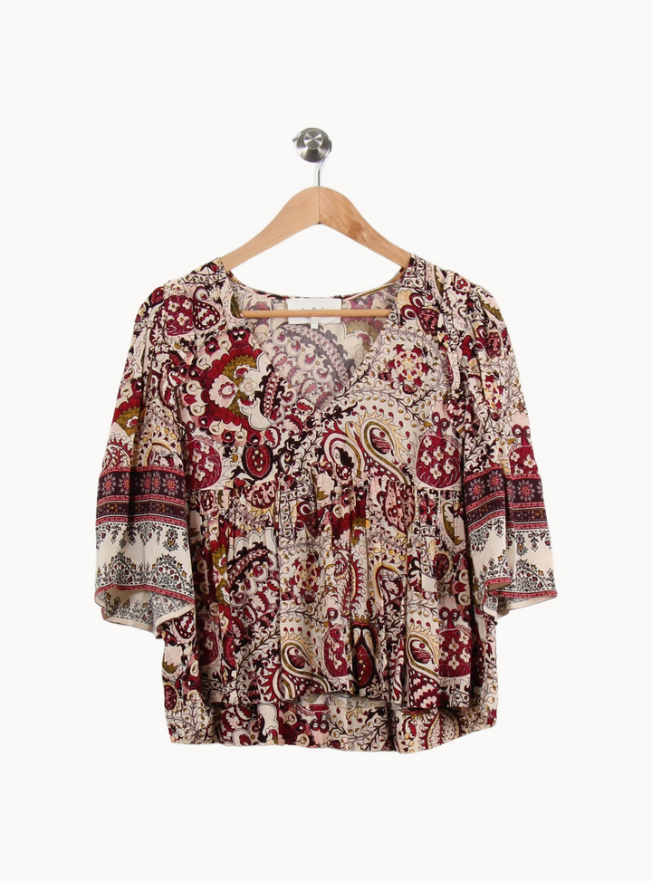 Blouse Bordeaux et Écru - Taille XS/34 de la marque ba&sh | PARAD52155 - Vendu par Paradigme - Image 2