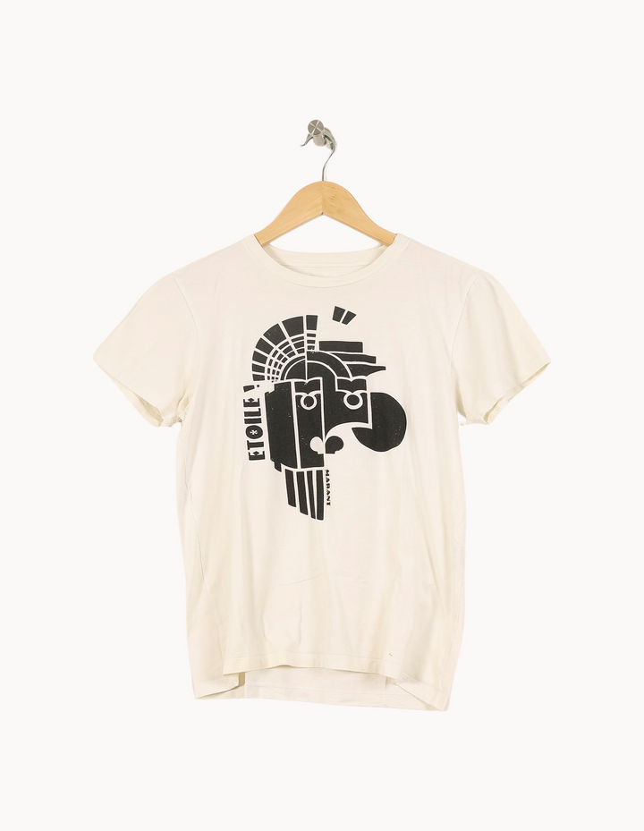 Tee-shirt Blanc et Noir - Taille S/36 de la marque Isabel Marant étoile | PARAD66657 - Vendu par Paradigme - Image 2