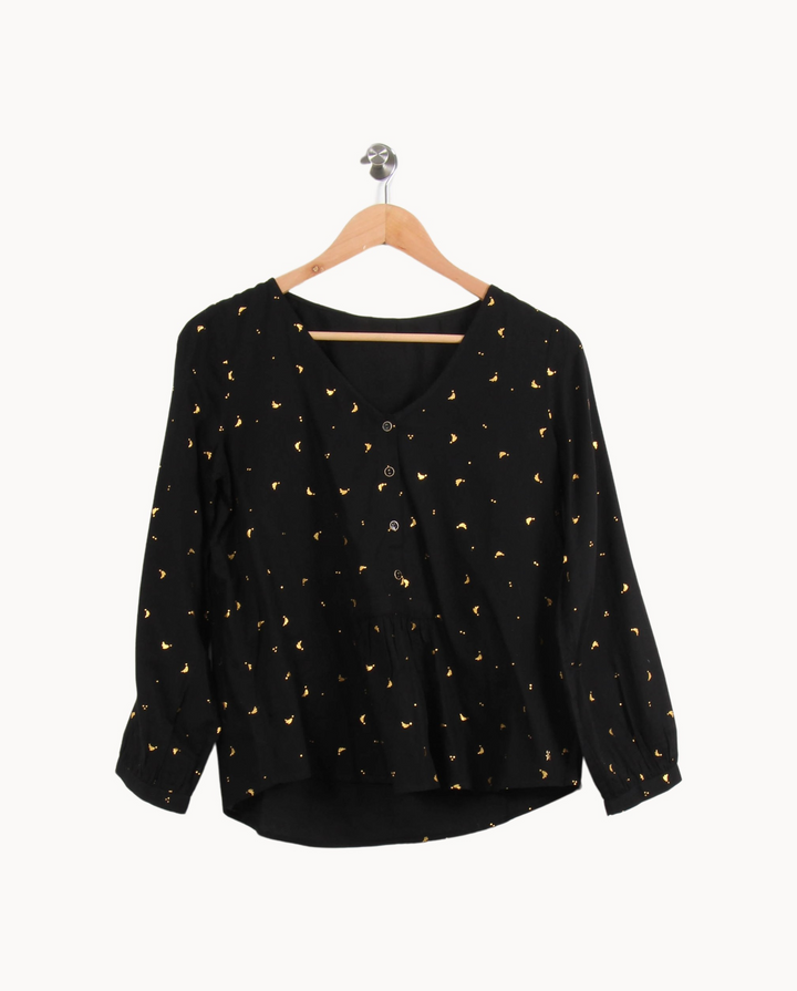 Blouse Noire et Dorée - Taille XS/34 de la marque Des petits hauts | PARAD65367 - Vendu par Paradigme - Image 2