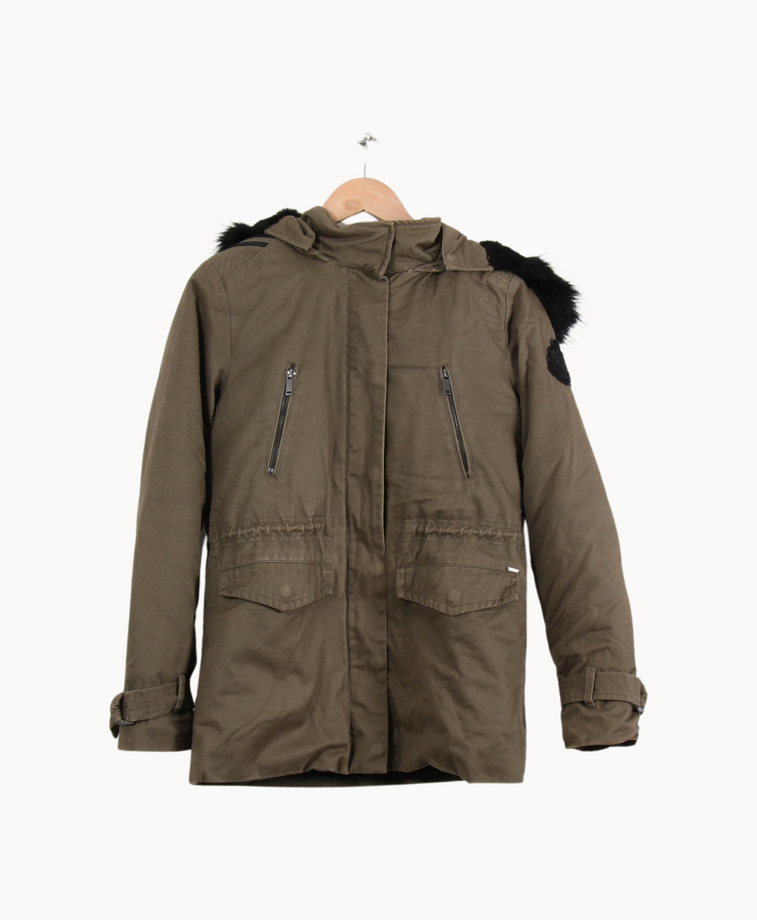 Parka Verte et Noire - Taille S/36 de la marque IKKS | PARAD51352 - Vendu par Paradigme - Image 4