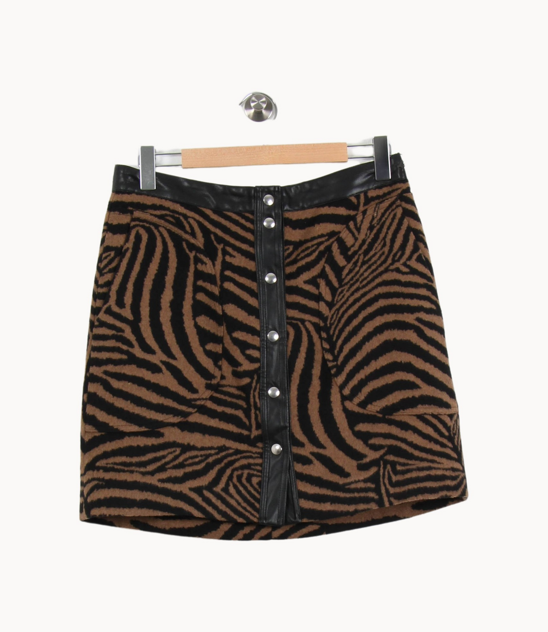 Jupe Courte Marron et Noire - Taille XXL/44 de la marque Caroll | PARAD67280 - Vendu par Paradigme - Image 2