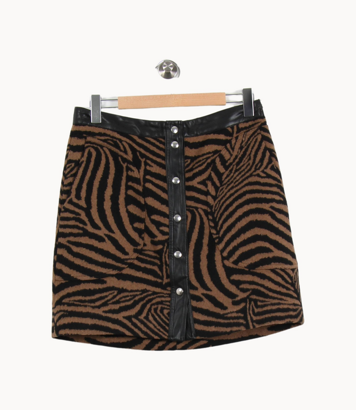 Jupe Courte Marron et Noire - Taille XXL/44 de la marque Caroll | PARAD67280 - Vendu par Paradigme - Image 2
