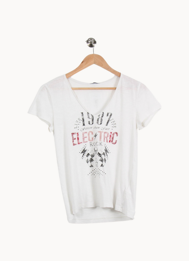Tee-shirt Blanc - Taille XS/34 de la marque IKKS | PARAD63621 - Vendu par Paradigme - Image 2