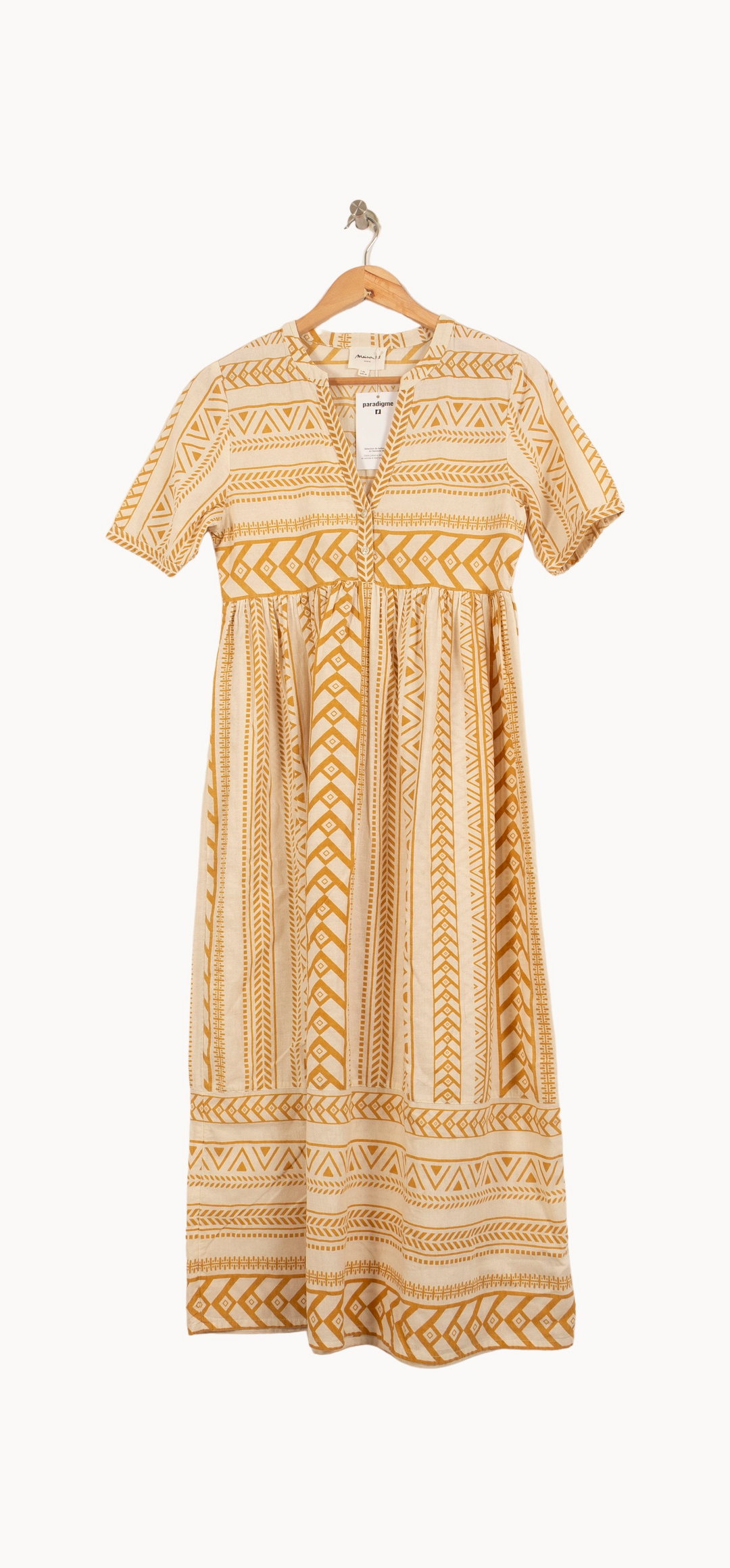 Robe Midi Beige et Jaune - Taille XS/34 de la marque Maison 123 | PARAD64991 - Vendu par Paradigme - Image 2