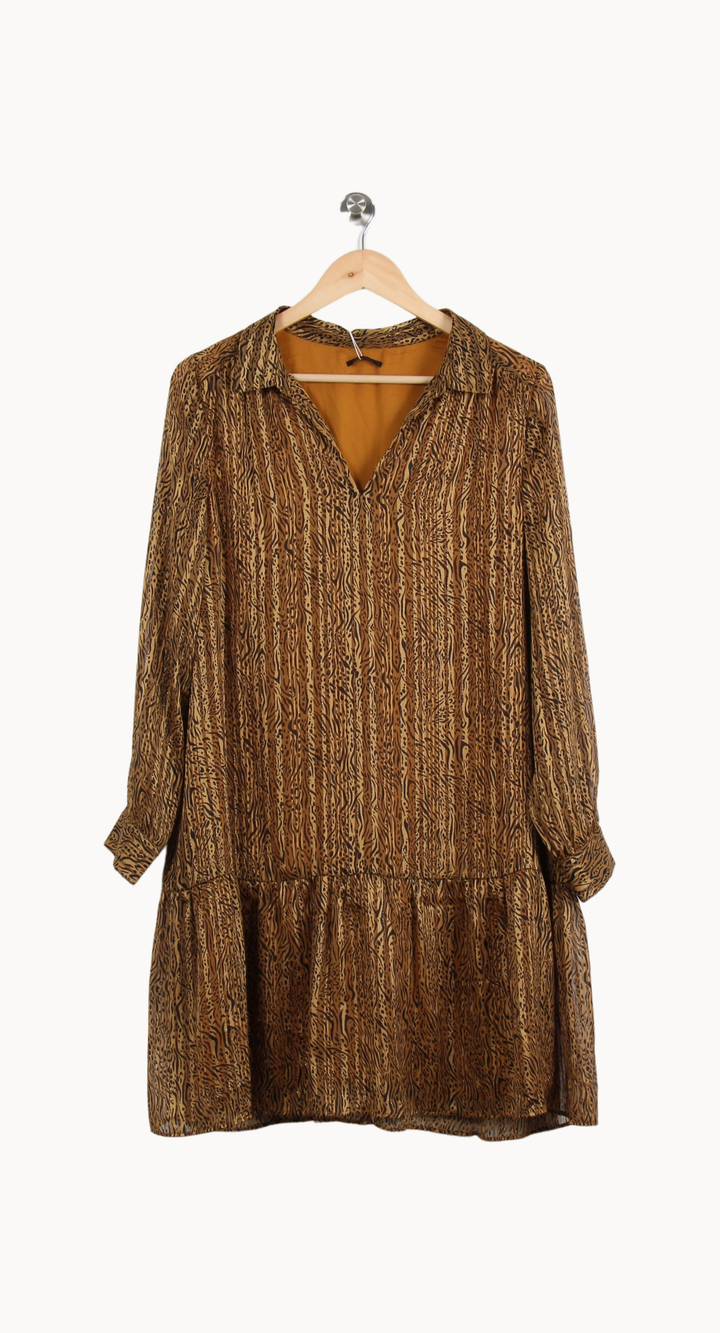 Robe Courte Marron et Noir - Taille L/40 de la marque IKKS | PARAD62320 - Vendu par Paradigme - Image 2