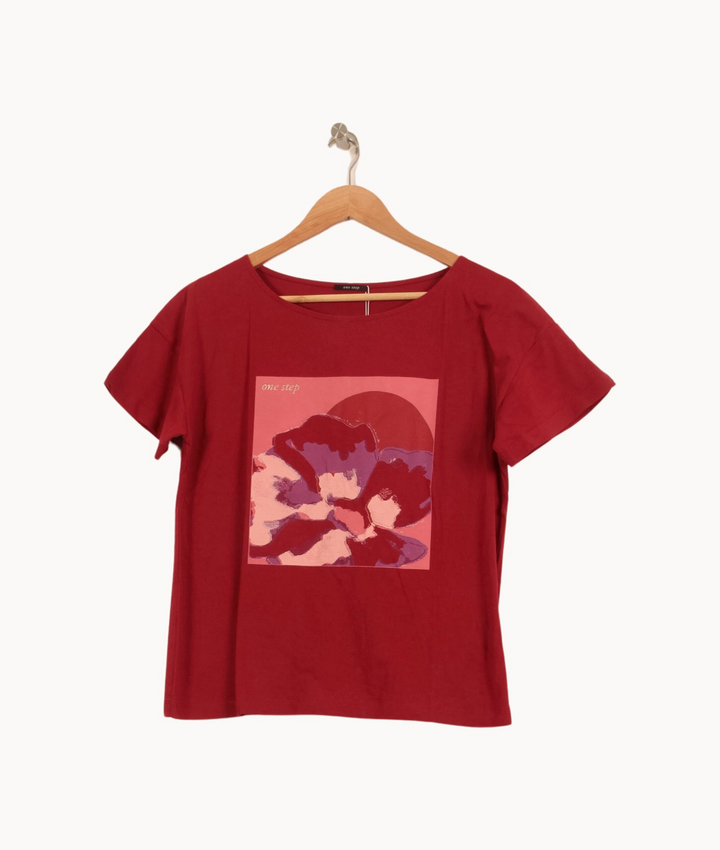 Tee-shirt Rouge - Taille M/38 de la marque One Step | PARAD66440 - Vendu par Paradigme - Image 2