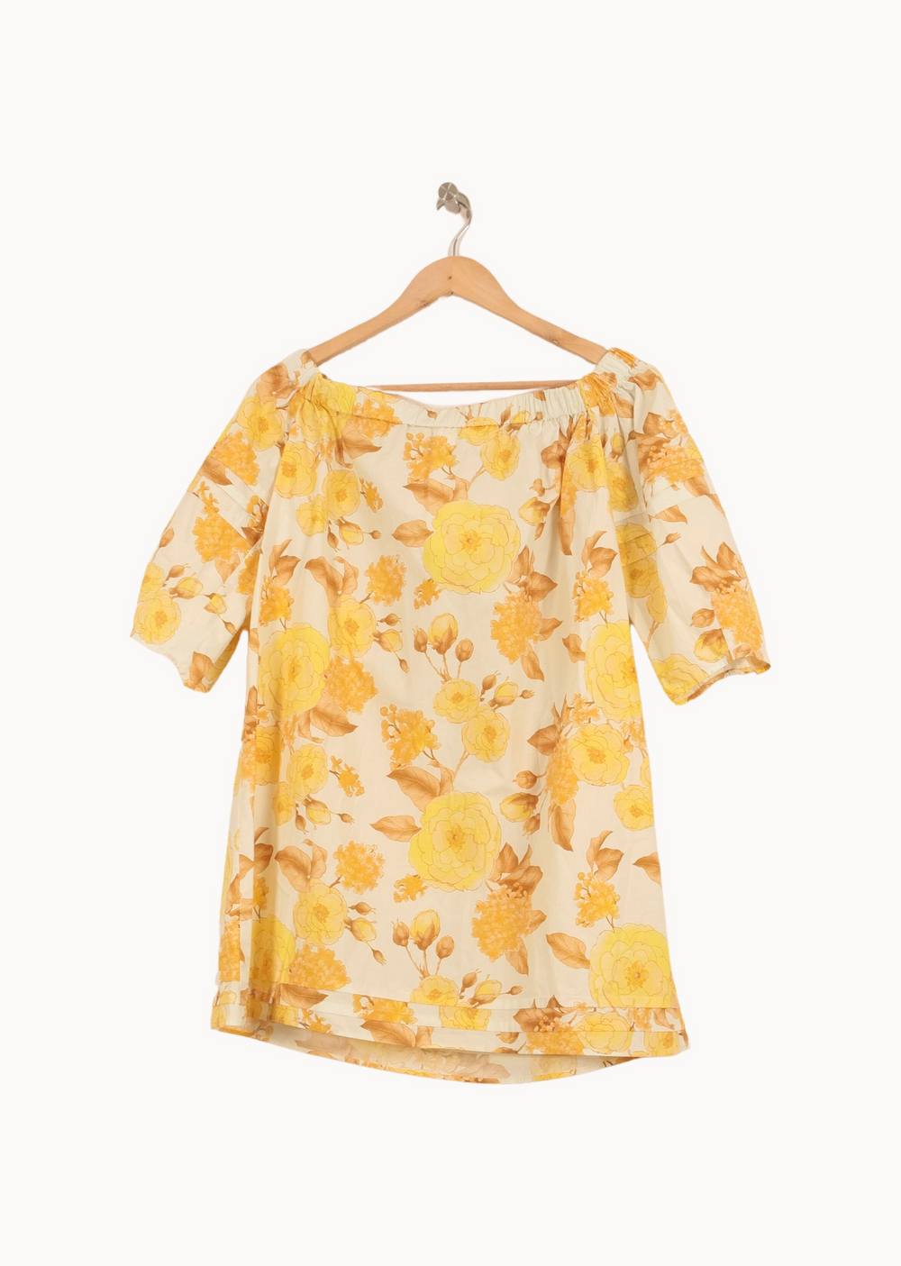 Robe Fleurie Jaune et Beige - Taille S/36 de la marque ba&sh | PARAD66469 - Vendu par Paradigme - Image 4