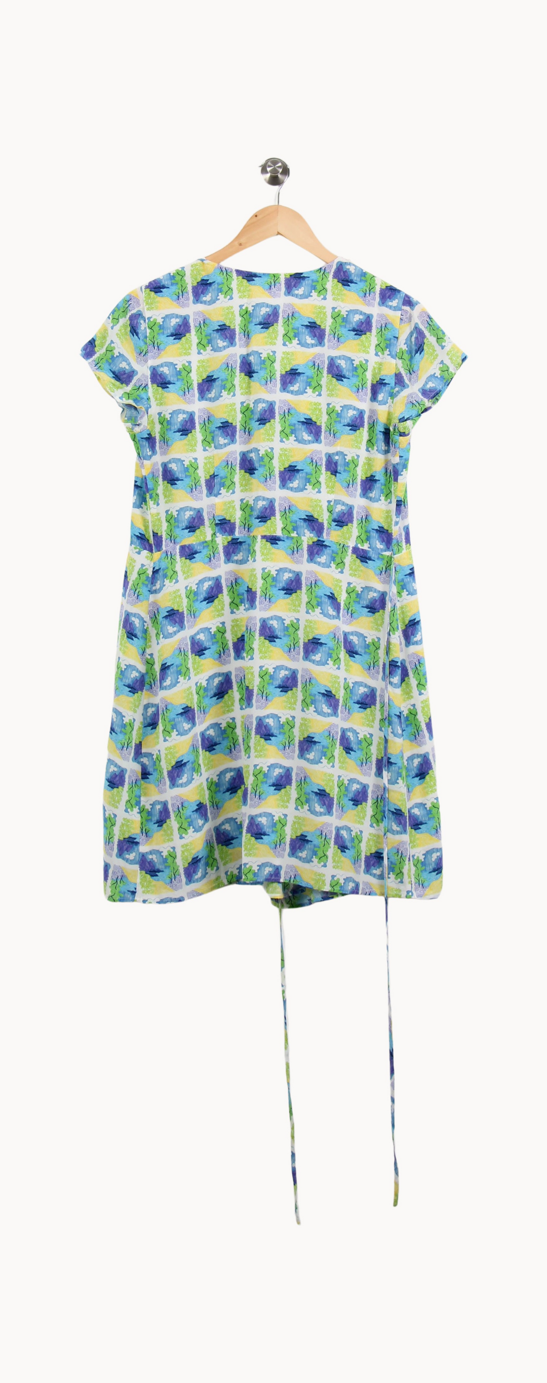Robe Cache-Cœur Bleu et Vert - Taille L/40 de la marque Soi Paris | PARAD69094 - Vendu par Paradigme - Image 4