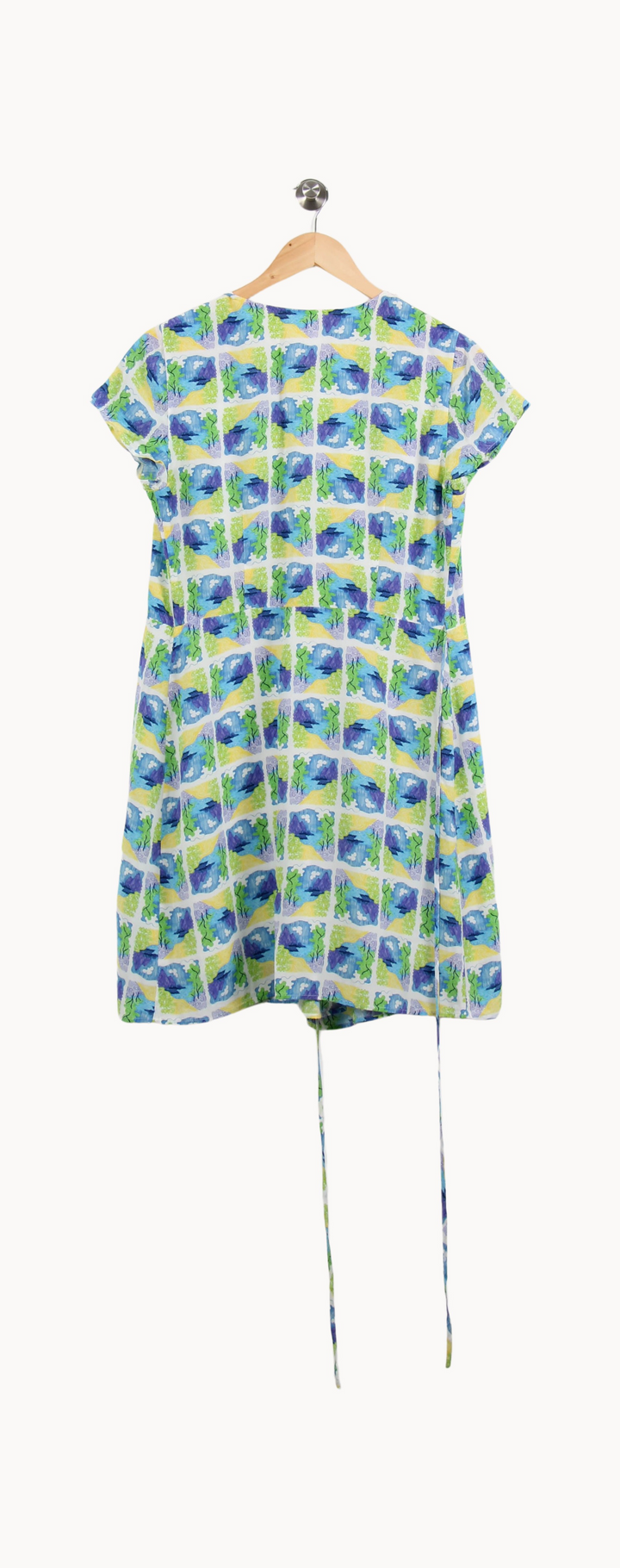 Robe Cache-Cœur Bleu et Vert - Taille L/40 de la marque Soi Paris | PARAD69094 - Vendu par Paradigme - Image 4