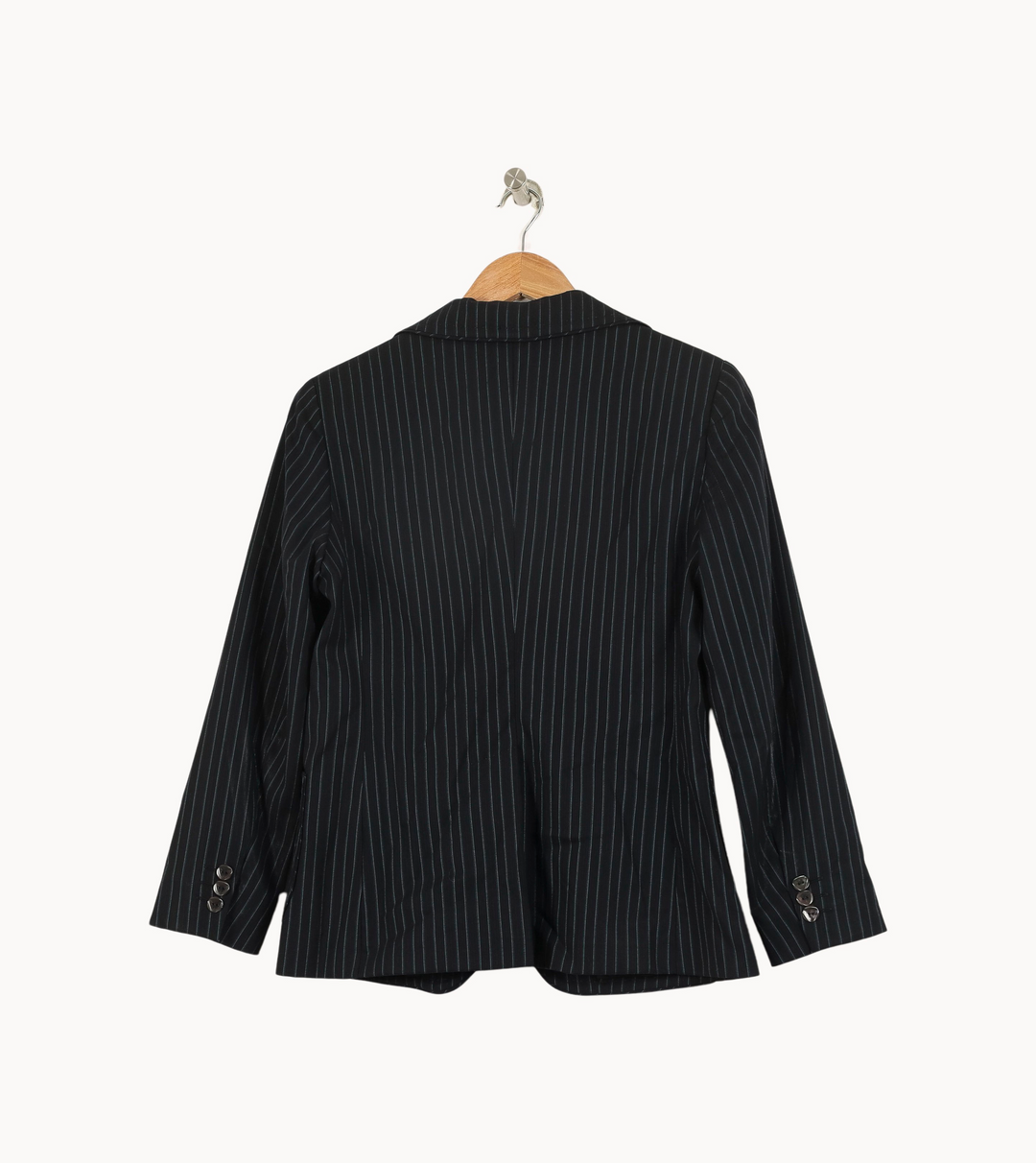 Veste Noire à Rayures - Taille M/38 de la marque Max Mara | PARAD51310 - Vendu par Paradigme - Image 4