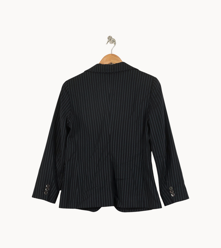 Veste Noire à Rayures - Taille M/38 de la marque Max Mara | PARAD51310 - Vendu par Paradigme - Image 4
