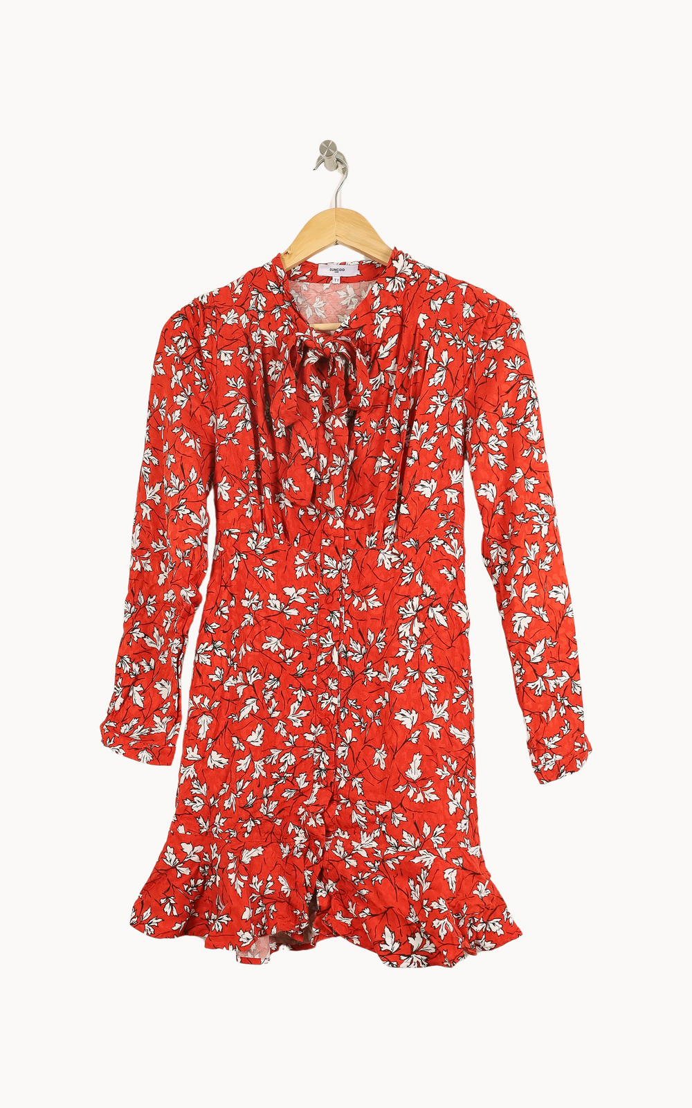 Robe Courte Rouge et Blanche - Taille S/36 de la marque Suncoo | PARAD50467 - Vendu par Paradigme - Image 2