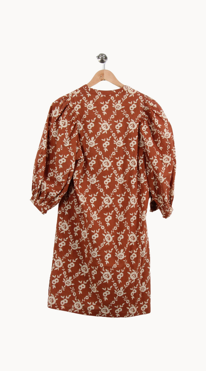 Robe Fleurie Orange et Blanche - Taille XS/34 de la marque Petite Mendigote | PARAD67344 - Vendu par Paradigme - Image 4