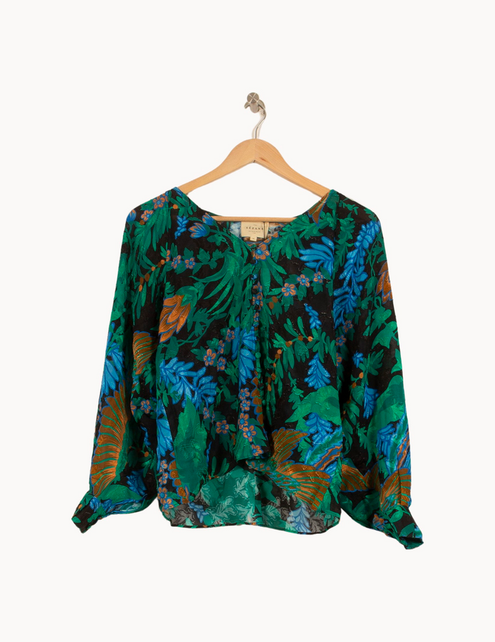 Blouse Verte et Bleue - Taille XS/34 de la marque Sézane | PARAD44778 - Vendu par Paradigme - Image 2