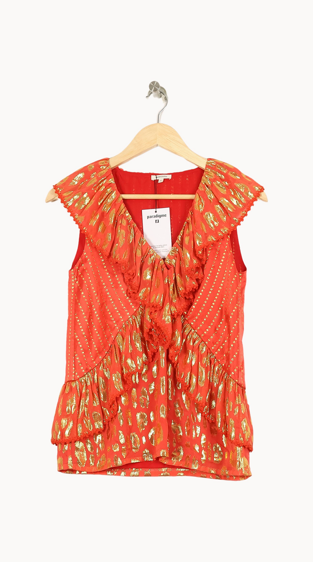 Blouse Orange et Doré - Taille S/36 de la marque Manoush | PARAD45315 - Vendu par Paradigme - Image 2