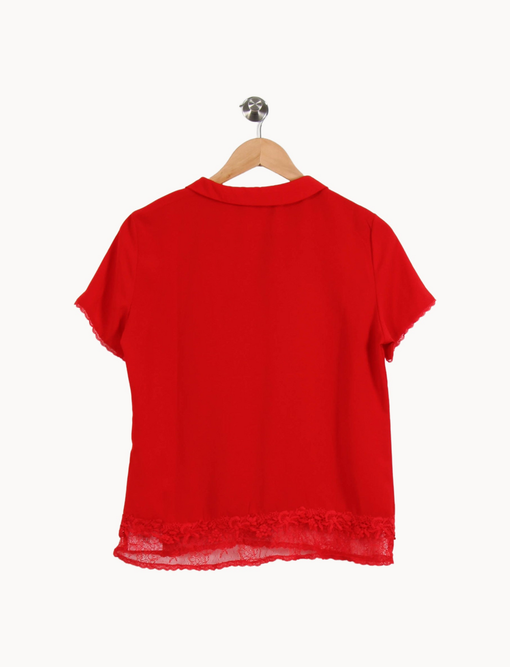 Blouse en dentelle rouge - Taille S/36 de la marque Grace & Mila | PARAD53451 - Vendu par Paradigme - Image 4