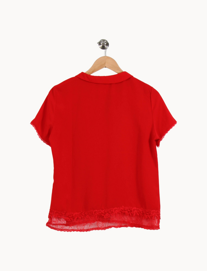 Blouse en dentelle rouge - Taille S/36 de la marque Grace & Mila | PARAD53451 - Vendu par Paradigme - Image 4