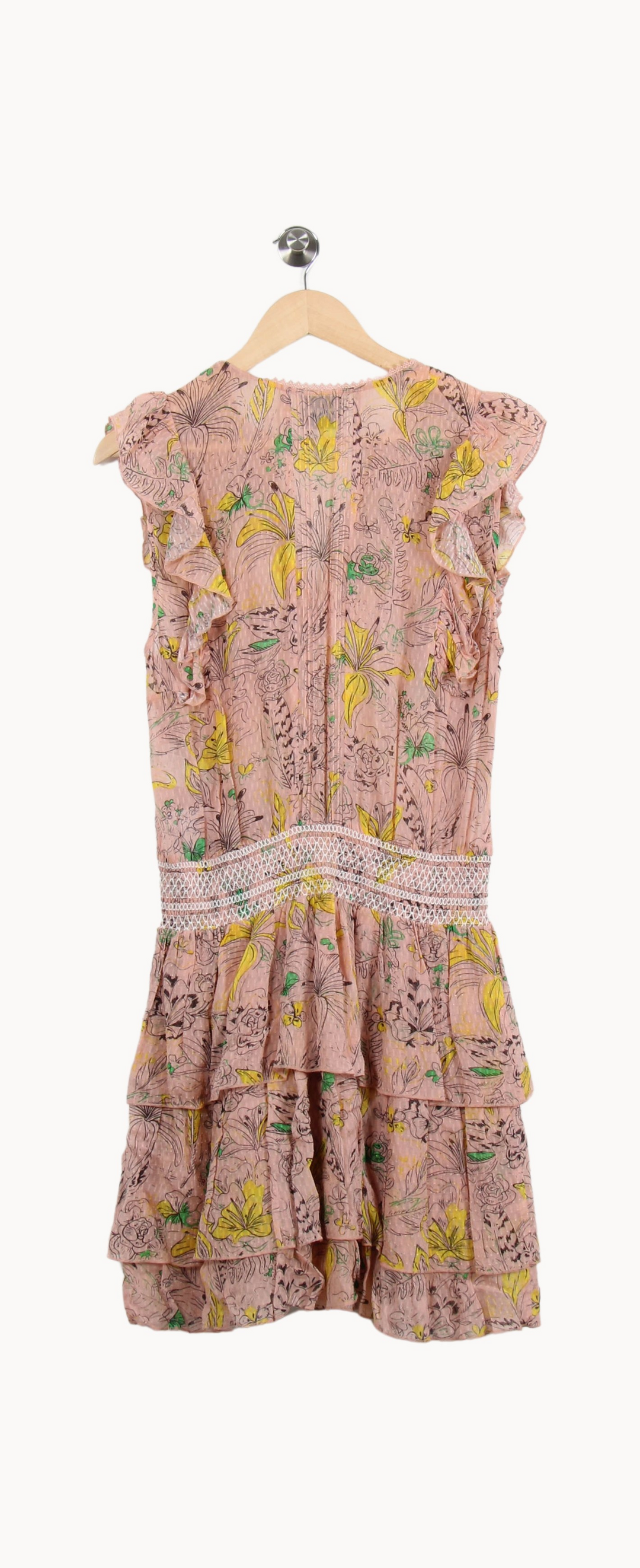 Robe Volantée Rose et Jaune - Taille M/38 de la marque Bérénice | PARAD50118 - Vendu par Paradigme - Image 4