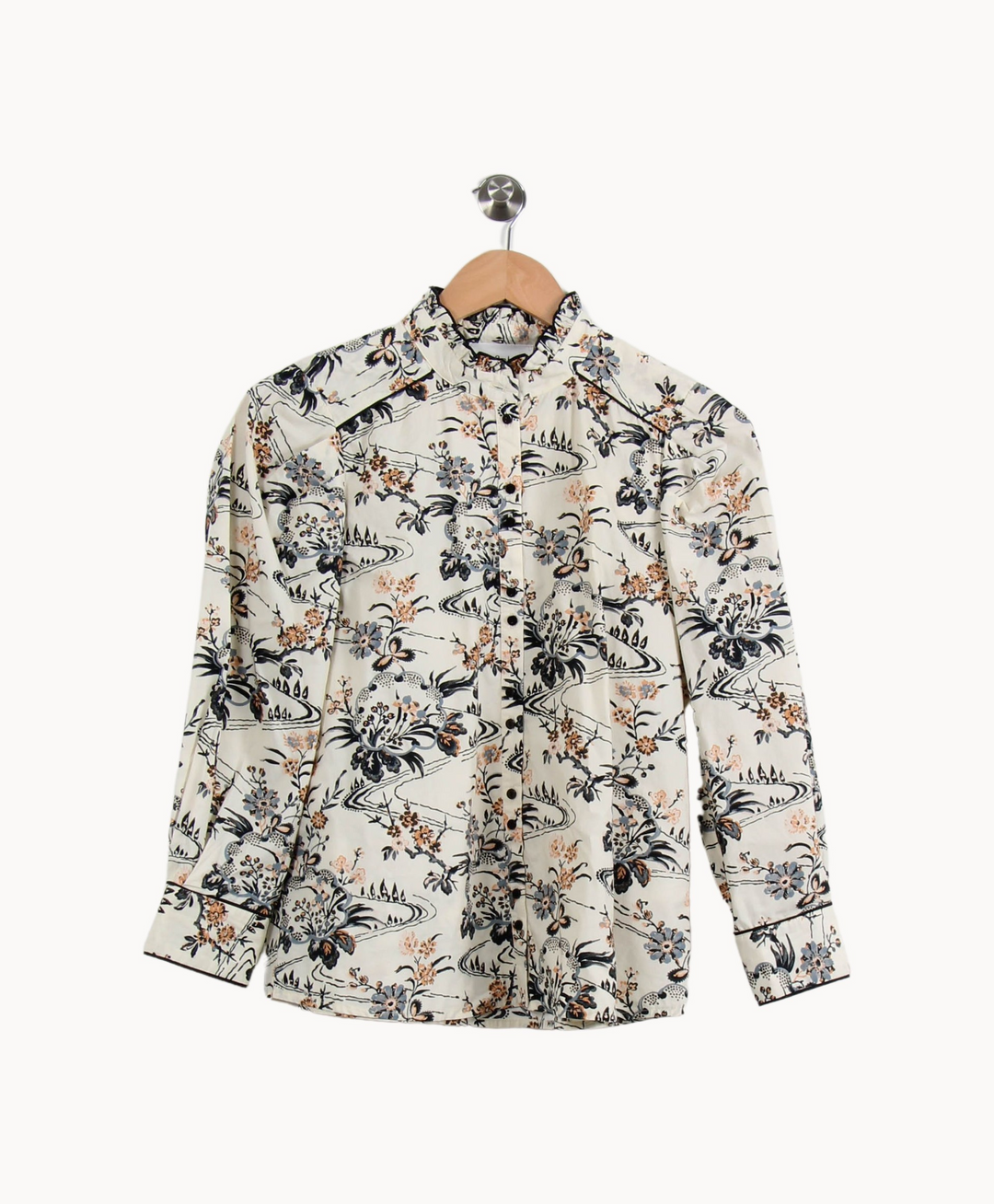 Chemise Imprimée Beige et Noire - Taille S/36 de la marque ba&sh | PARAD67276 - Vendu par Paradigme - Image 2
