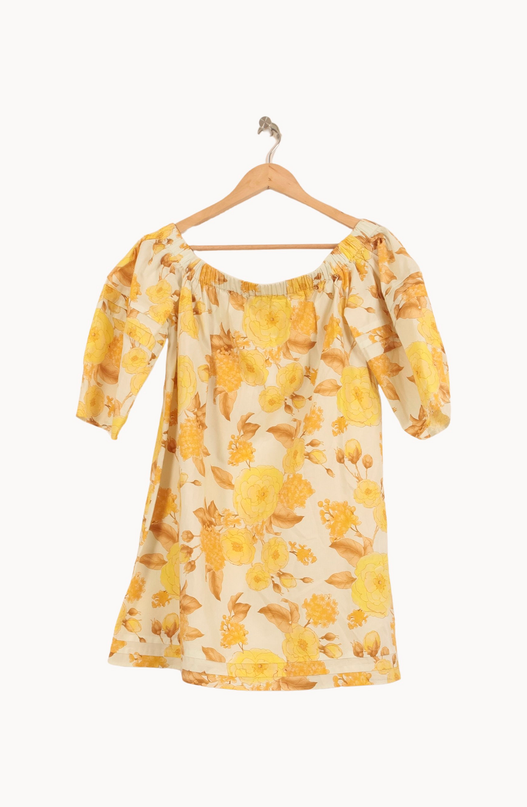 Robe Fleurie Jaune et Beige - Taille S/36 de la marque ba&sh | PARAD66469 - Vendu par Paradigme - Image 2