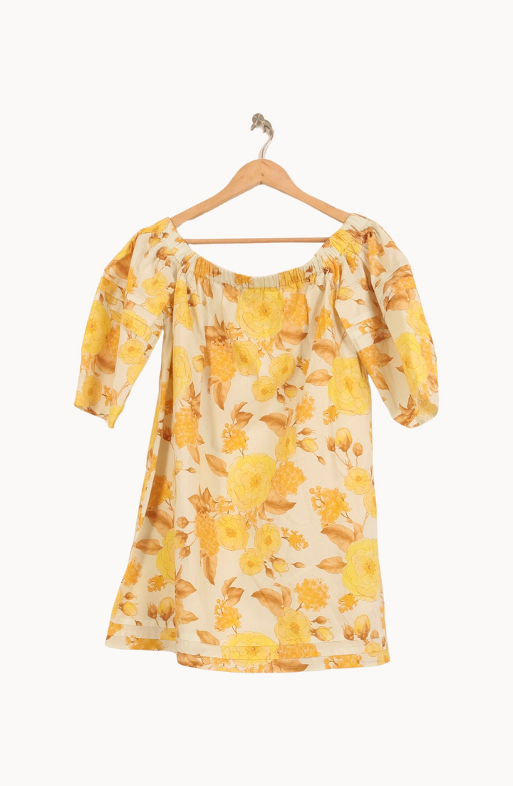 Robe Fleurie Jaune et Beige - Taille S/36 de la marque ba&sh | PARAD66469 - Vendu par Paradigme - Image 2