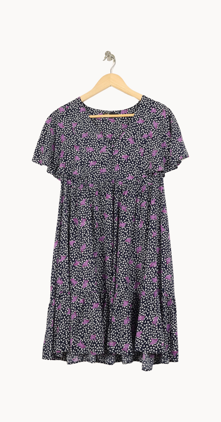 Robe Fleurie Noire et Violette - Taille S/36 de la marque Maje | PARAD66995 - Vendu par Paradigme - Image 2