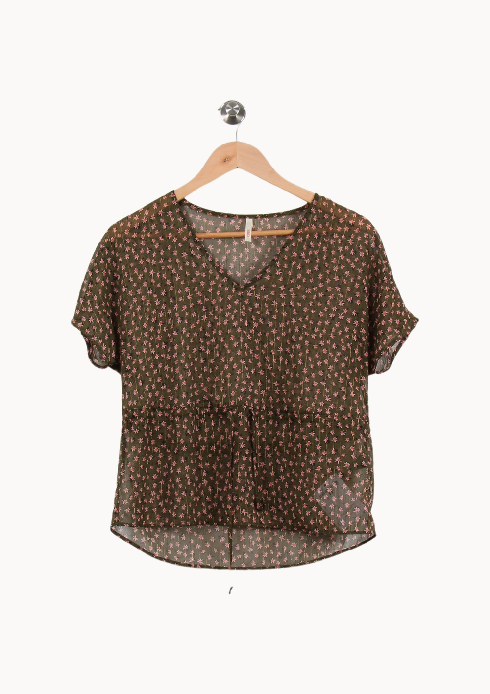 Blouse Verte et Rose - Taille XS/34 de la marque I.Code | PARAD68979 - Vendu par Paradigme - Image 2