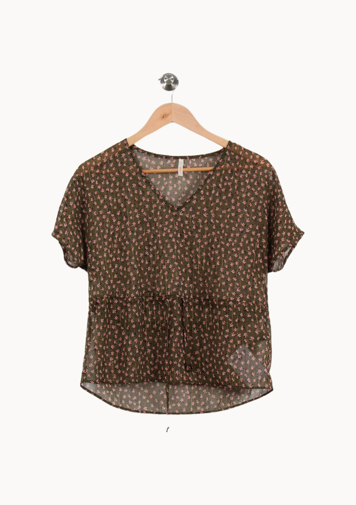 Blouse Verte et Rose - Taille XS/34 de la marque I.Code | PARAD68979 - Vendu par Paradigme - Image 2