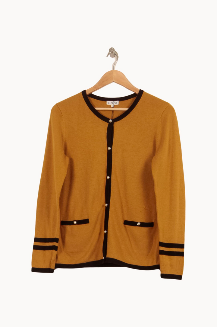 Cardigan Jaune et Noir - Taille M/38 de la marque Claudie Pierlot | PARAD44583 - Vendu par Paradigme - Image 2