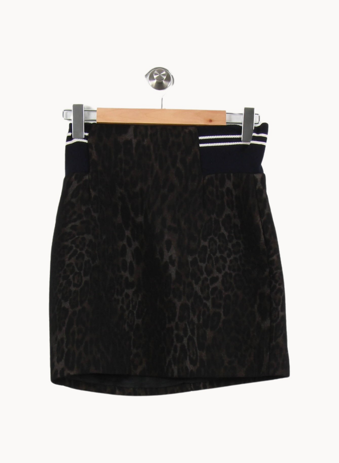 Jupe Courte Noire et Marron - Taille M/38 de la marque Sandro | PARAD55548 - Vendu par Paradigme - Image 2