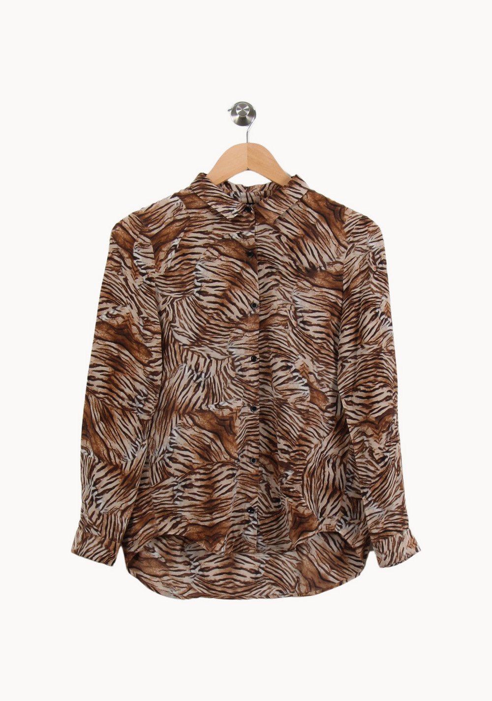 Chemise Beige et Marron - Taille XS/34 de la marque The Kooples | PLY1031 - Vendu par Paradigme - Image 2
