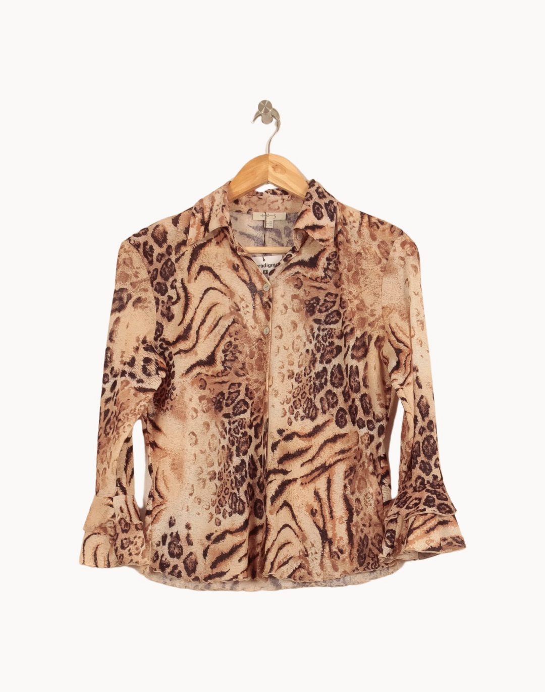 Chemise Beige et Marron - Taille M/38 de la marque Maison 123 | PARAD44702 - Vendu par Paradigme - Image 2