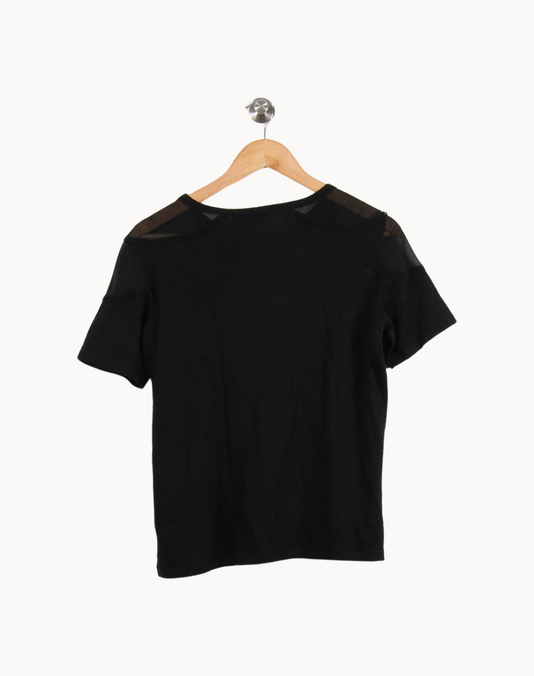 Tee-shirt Noir - Taille M/38 de la marque Sandro | PARAD52111 - Vendu par Paradigme - Image 4