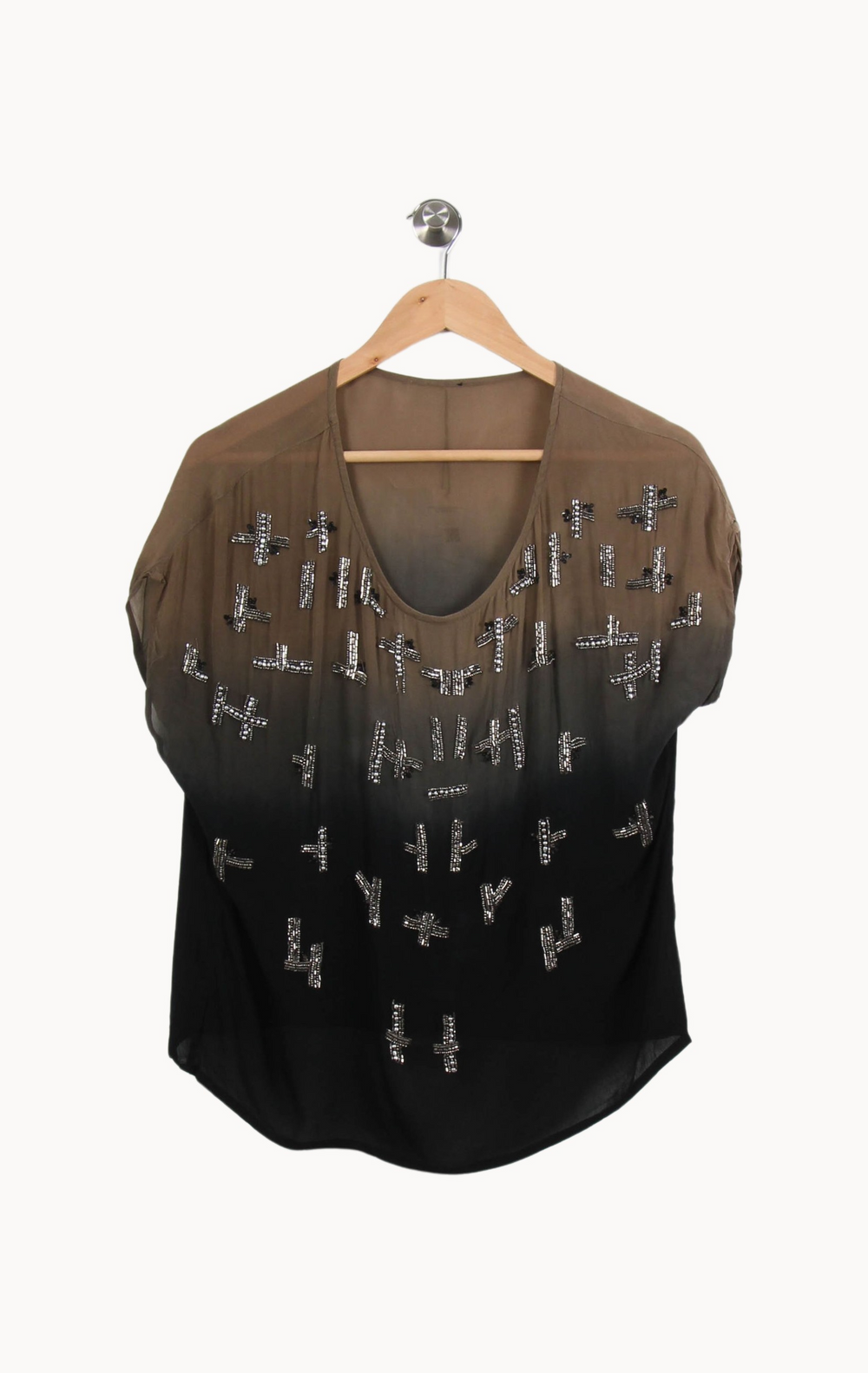 Blouse Marron et Noire - Taille M/38 de la marque IKKS | PARAD62146 - Vendu par Paradigme - Image 2